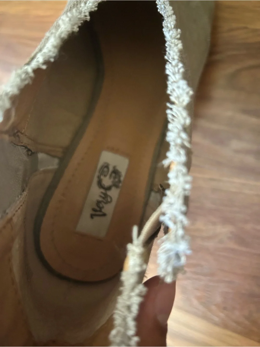 Very G Olive Open-Toe Frayed Ankle Booties